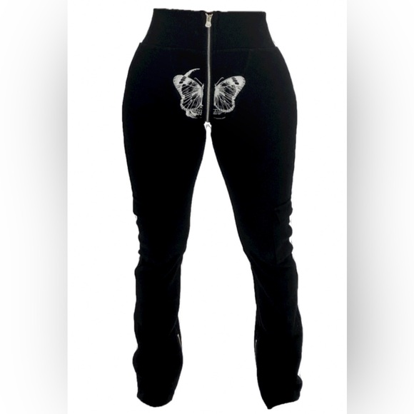 Tordrobes Butterfly U-Zip Flare Pants - Picture 1 of 5